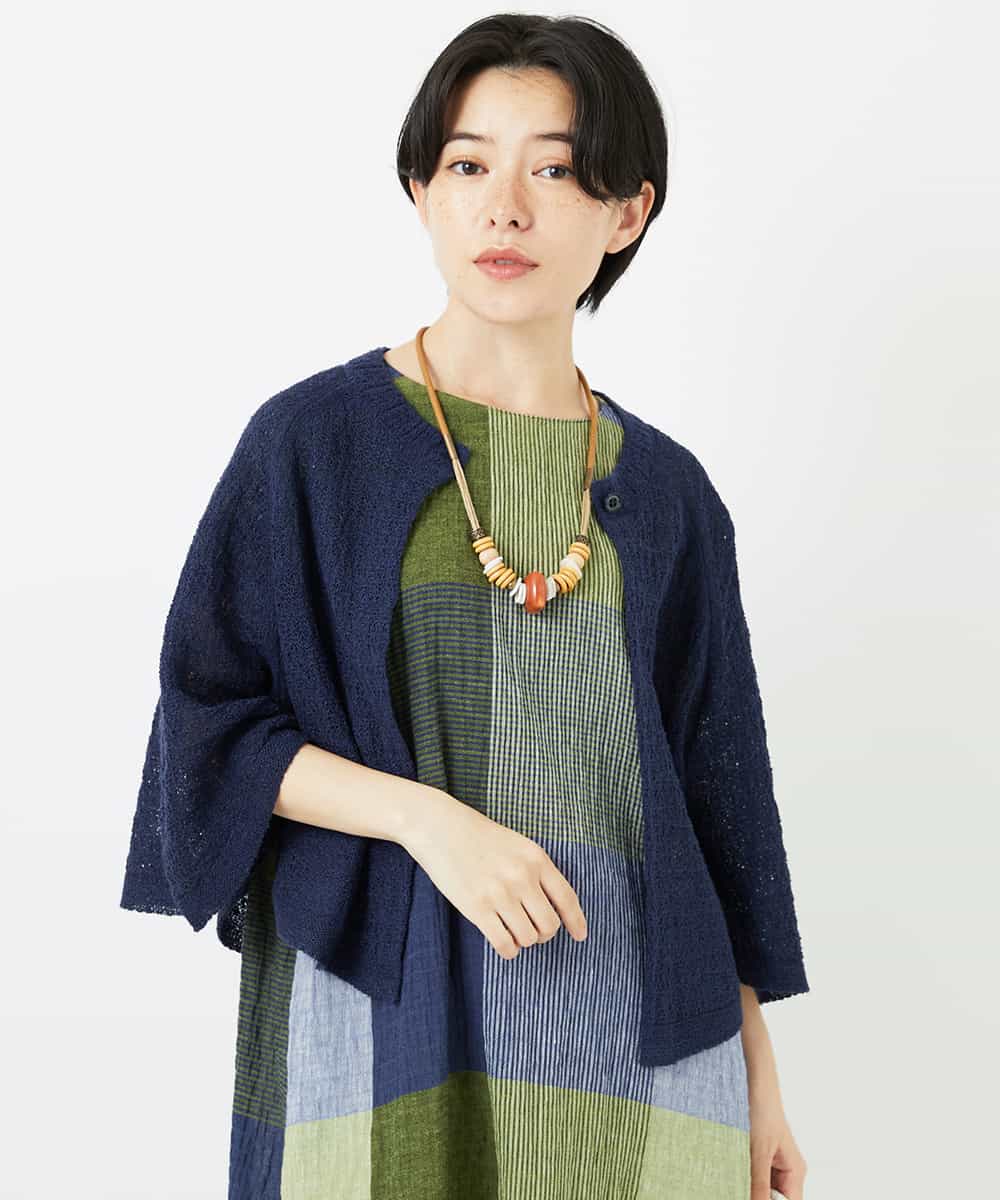 NHSGA40260 GIANNI LO GIUDICE(小さいサイズ)(メゾン ドゥ サンク) ケープ風ニットカーディガン スモーキーグリーン