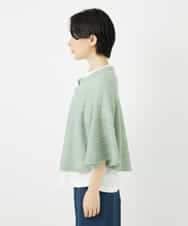 NHSGA40260 GIANNI LO GIUDICE(小さいサイズ)(メゾン ドゥ サンク) ケープ風ニットカーディガン スモーキーグリーン
