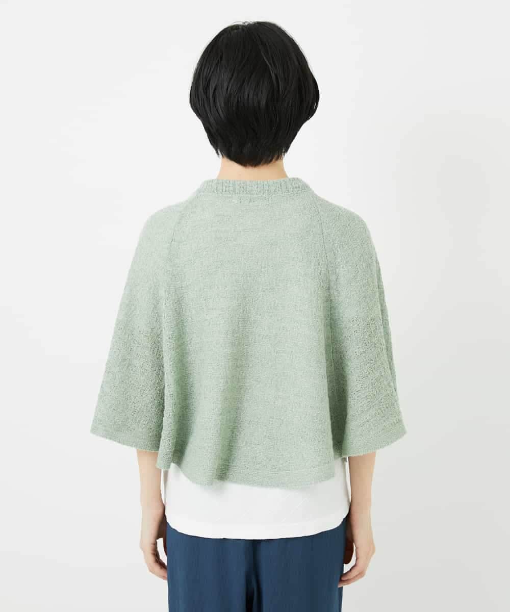 NHSGA40260 GIANNI LO GIUDICE(小さいサイズ)(メゾン ドゥ サンク) ケープ風ニットカーディガン スモーキーグリーン