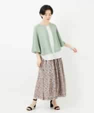 NHSGA40260 GIANNI LO GIUDICE(小さいサイズ)(メゾン ドゥ サンク) ケープ風ニットカーディガン スモーキーグリーン