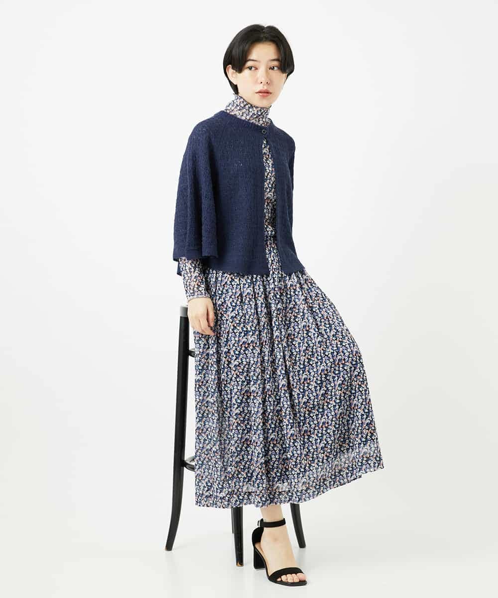 NHSGA40260 GIANNI LO GIUDICE(小さいサイズ)(メゾン ドゥ サンク) ケープ風ニットカーディガン スモーキーグリーン