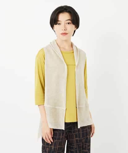 NHSGA50290 GIANNI LO GIUDICE(小さいサイズ) [人気デザイン/日本製]リネンニットジレ
