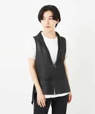 NHSGA50290 GIANNI LO GIUDICE(小さいサイズ)(メゾン ドゥ サンク) [人気デザイン/日本製]リネンニットジレ ダークブラウン