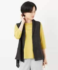 NHSGA50290 GIANNI LO GIUDICE(小さいサイズ)(メゾン ドゥ サンク) [人気デザイン/日本製]リネンニットジレ ダークブラウン