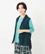 NHSGA50290 GIANNI LO GIUDICE(小さいサイズ)(メゾン ドゥ サンク) [人気デザイン/日本製]リネンニットジレ ダークブラウン