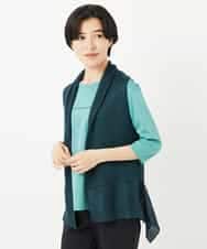NHSGA50290 GIANNI LO GIUDICE(小さいサイズ)(メゾン ドゥ サンク) [人気デザイン/日本製]リネンニットジレ ダークブラウン
