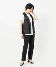 NHSGA50290 GIANNI LO GIUDICE(小さいサイズ)(メゾン ドゥ サンク) [人気デザイン/日本製]リネンニットジレ ダークブラウン