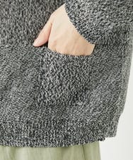 NHSGB10360 GIANNI LO GIUDICE(小さいサイズ)(メゾン ドゥ サンク) リネン杢ニットカーディガン ブラック