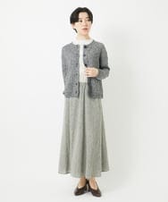 NHSGB10360 GIANNI LO GIUDICE(小さいサイズ)(メゾン ドゥ サンク) リネン杢ニットカーディガン ブラック