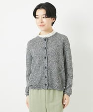 NHSGB10360 GIANNI LO GIUDICE(小さいサイズ)(メゾン ドゥ サンク) リネン杢ニットカーディガン ブラック