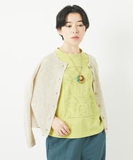 NHSGB10360 GIANNI LO GIUDICE(小さいサイズ)(メゾン ドゥ サンク) リネン杢ニットカーディガン ブラック