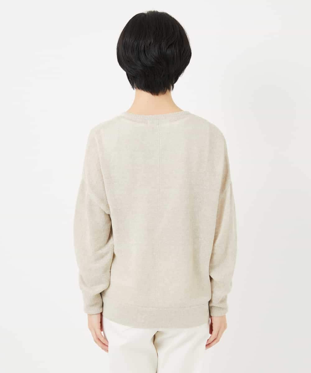 NHSGC53390 GIANNI LO GIUDICE(小さいサイズ)(メゾン ドゥ サンク) [日本製]リネンニットカーディガン ベージュ