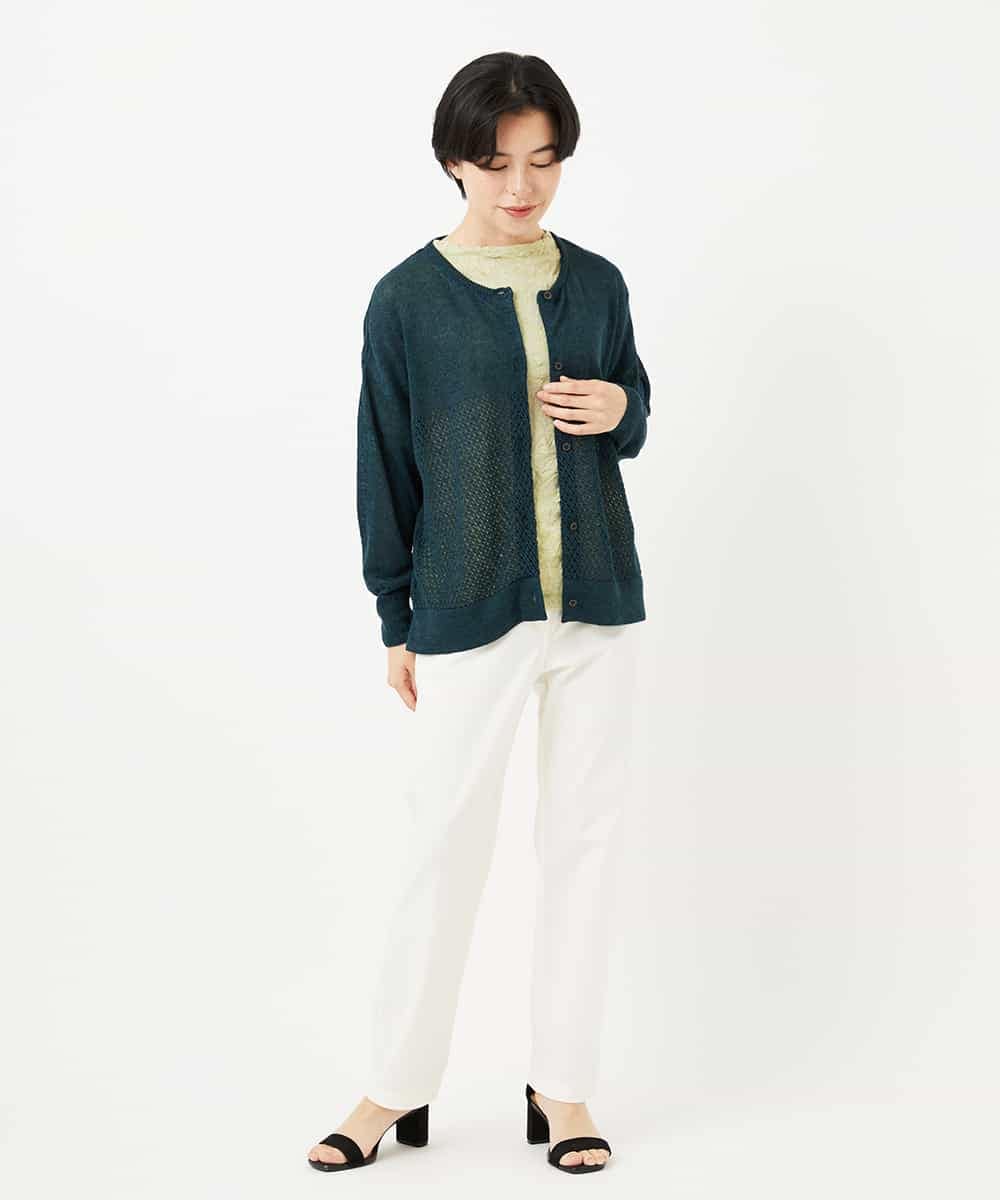 NHSGC53390 GIANNI LO GIUDICE(小さいサイズ)(メゾン ドゥ サンク) [日本製]リネンニットカーディガン ベージュ