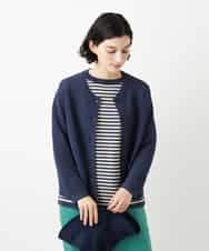 NHSGE40270 GIANNI LO GIUDICE(小さいサイズ)(メゾン ドゥ サンク) ペーパーヤーンニットカーディガン ベージュ