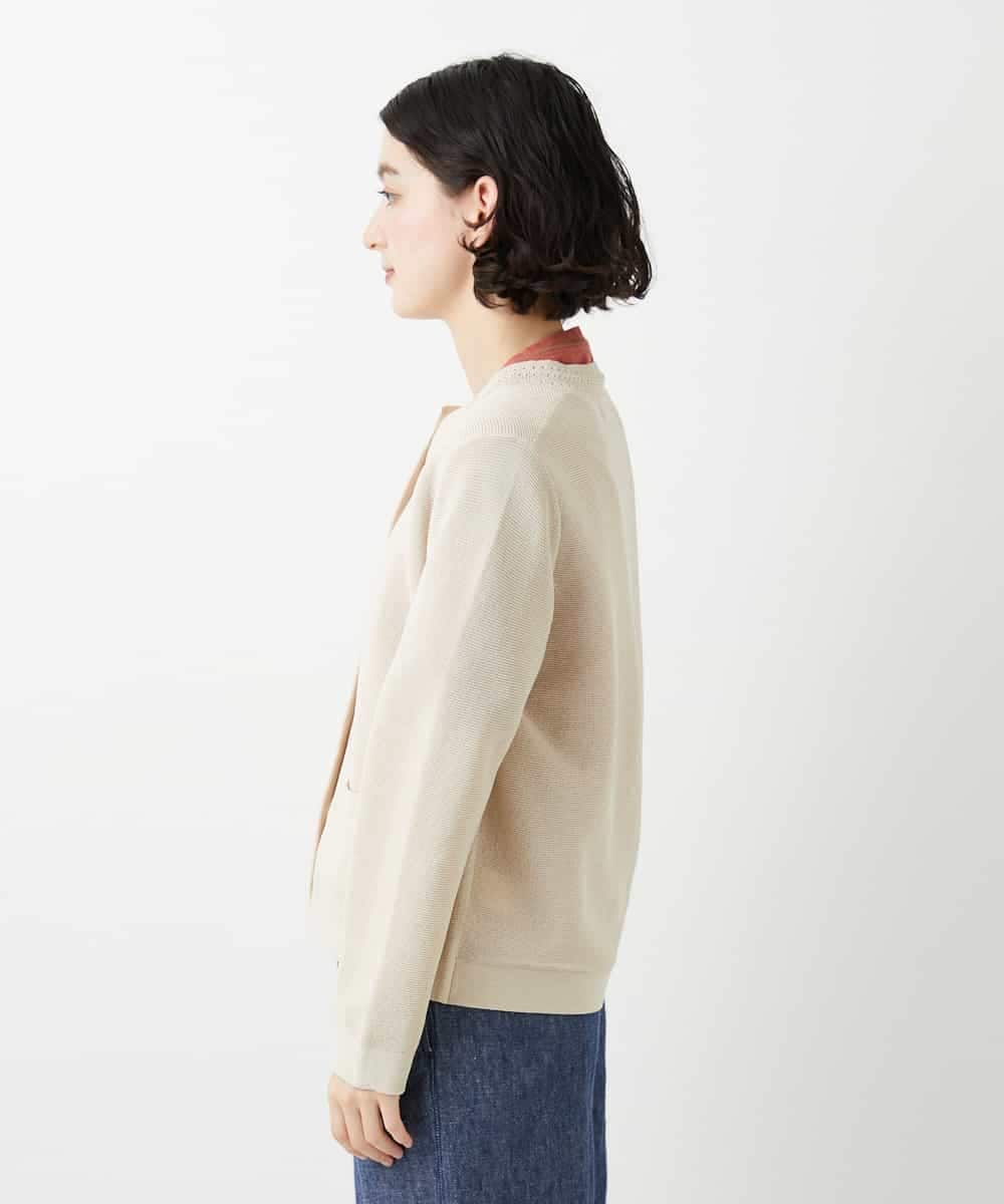 NHSGE40270 GIANNI LO GIUDICE(小さいサイズ)(メゾン ドゥ サンク) ペーパーヤーンニットカーディガン ベージュ