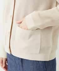 NHSGE40270 GIANNI LO GIUDICE(小さいサイズ)(メゾン ドゥ サンク) ペーパーヤーンニットカーディガン ベージュ