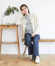 NHSGE40270 GIANNI LO GIUDICE(小さいサイズ)(メゾン ドゥ サンク) ペーパーヤーンニットカーディガン ベージュ