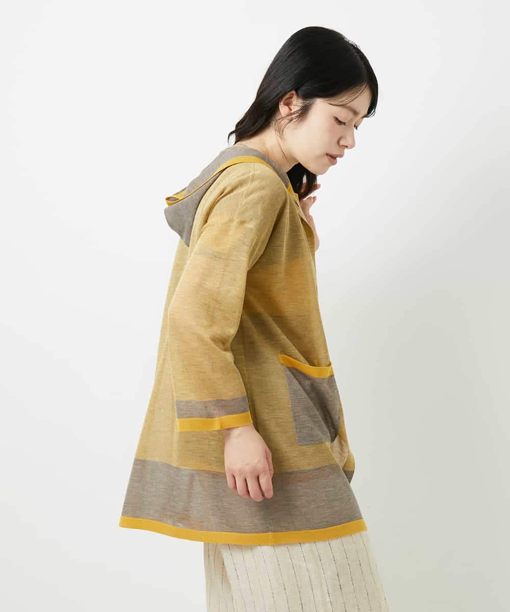 NHSGE50330 GIANNI LO GIUDICE(小さいサイズ)(メゾン ドゥ サンク) [アンサンブル対応]LEVITAロングニットカーディガン マスタード系