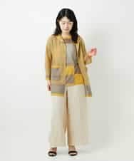 NHSGE50330 GIANNI LO GIUDICE(小さいサイズ)(メゾン ドゥ サンク) [アンサンブル対応]LEVITAロングニットカーディガン マスタード系