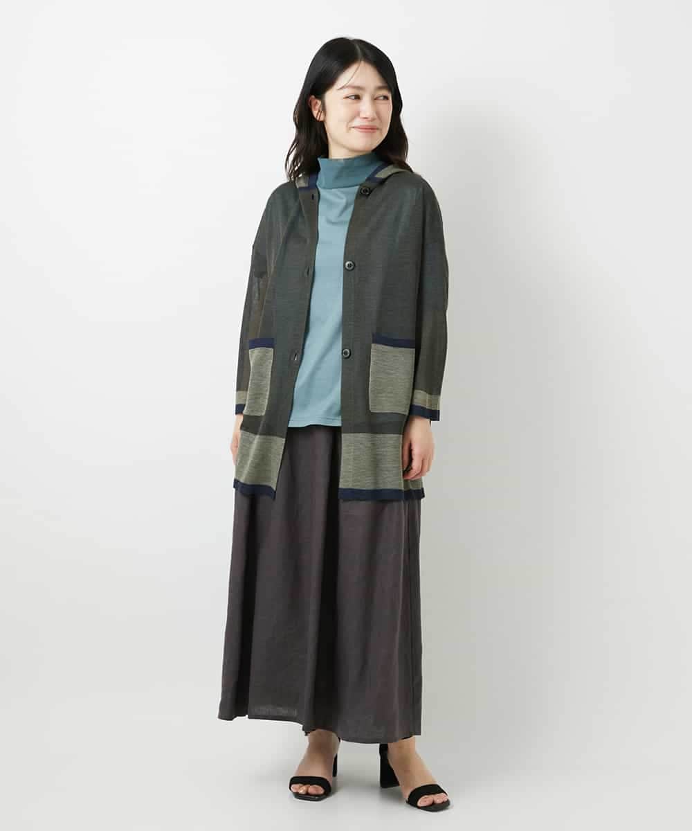 NHSGE50330 GIANNI LO GIUDICE(小さいサイズ)(メゾン ドゥ サンク) [アンサンブル対応]LEVITAロングニットカーディガン マスタード系