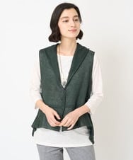 NHSGV43290 GIANNI LO GIUDICE(小さいサイズ)(メゾン ドゥ サンク) [人気デザイン/日本製]リネンニットジレ カーキ