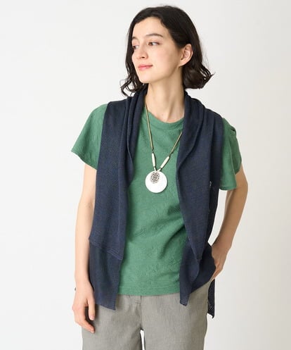 NHSGV43290 GIANNI LO GIUDICE(小さいサイズ) [人気デザイン/日本製]リネンニットジレ