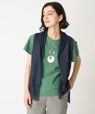NHSGV43290 GIANNI LO GIUDICE(小さいサイズ)(メゾン ドゥ サンク) [人気デザイン/日本製]リネンニットジレ ネイビー