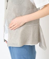 NHSGV43290 GIANNI LO GIUDICE(小さいサイズ)(メゾン ドゥ サンク) [人気デザイン/日本製]リネンニットジレ ライトグレー