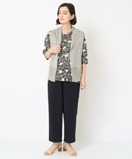 NHSGV43290 GIANNI LO GIUDICE(小さいサイズ)(メゾン ドゥ サンク) [人気デザイン/日本製]リネンニットジレ ライトグレー