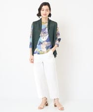 NHSGV43290 GIANNI LO GIUDICE(小さいサイズ)(メゾン ドゥ サンク) [人気デザイン/日本製]リネンニットジレ ライトグレー