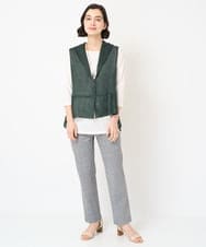 NHSGV43290 GIANNI LO GIUDICE(小さいサイズ)(メゾン ドゥ サンク) [人気デザイン/日本製]リネンニットジレ ライトグレー