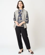 NHSGV43290 GIANNI LO GIUDICE(小さいサイズ)(メゾン ドゥ サンク) [人気デザイン/日本製]リネンニットジレ ライトグレー