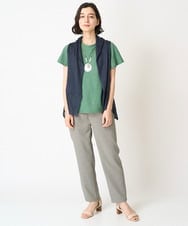NHSGV43290 GIANNI LO GIUDICE(小さいサイズ)(メゾン ドゥ サンク) [人気デザイン/日本製]リネンニットジレ ライトグレー