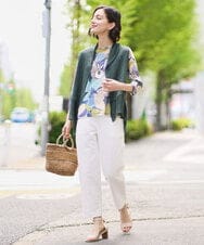 NHSGV43290 GIANNI LO GIUDICE(小さいサイズ)(メゾン ドゥ サンク) [人気デザイン/日本製]リネンニットジレ ライトグレー