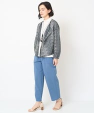 NHSGX45330 GIANNI LO GIUDICE(小さいサイズ)(メゾン ドゥ サンク) [日本製]リネンニットカーディガン ネイビー系