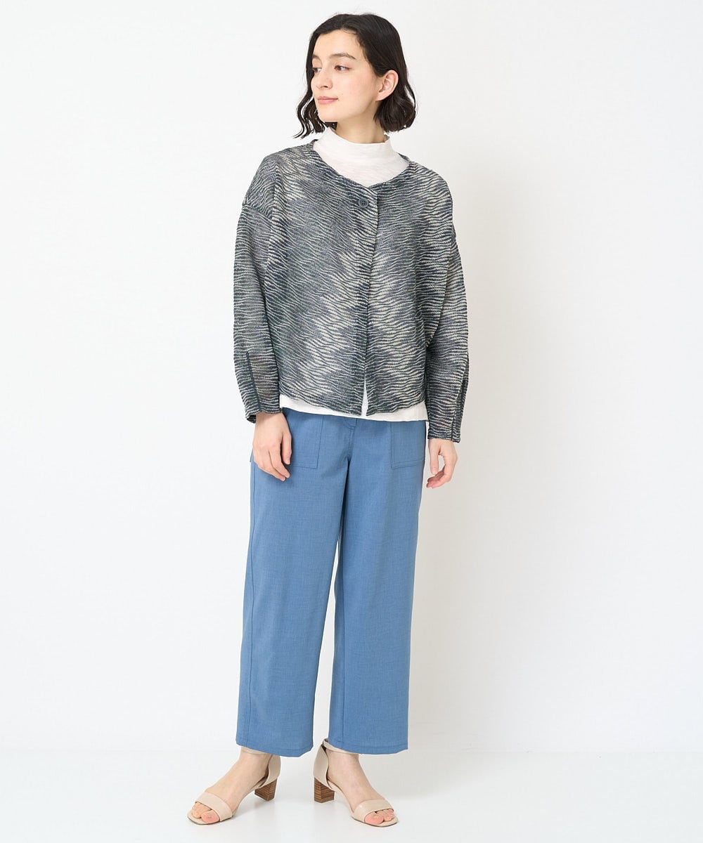NHSGX45330 GIANNI LO GIUDICE(小さいサイズ)(メゾン ドゥ サンク) [日本製]リネンニットカーディガン ネイビー系
