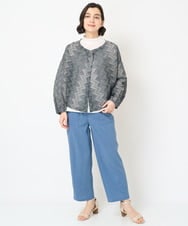 NHSGX45330 GIANNI LO GIUDICE(小さいサイズ)(メゾン ドゥ サンク) [日本製]リネンニットカーディガン ネイビー系