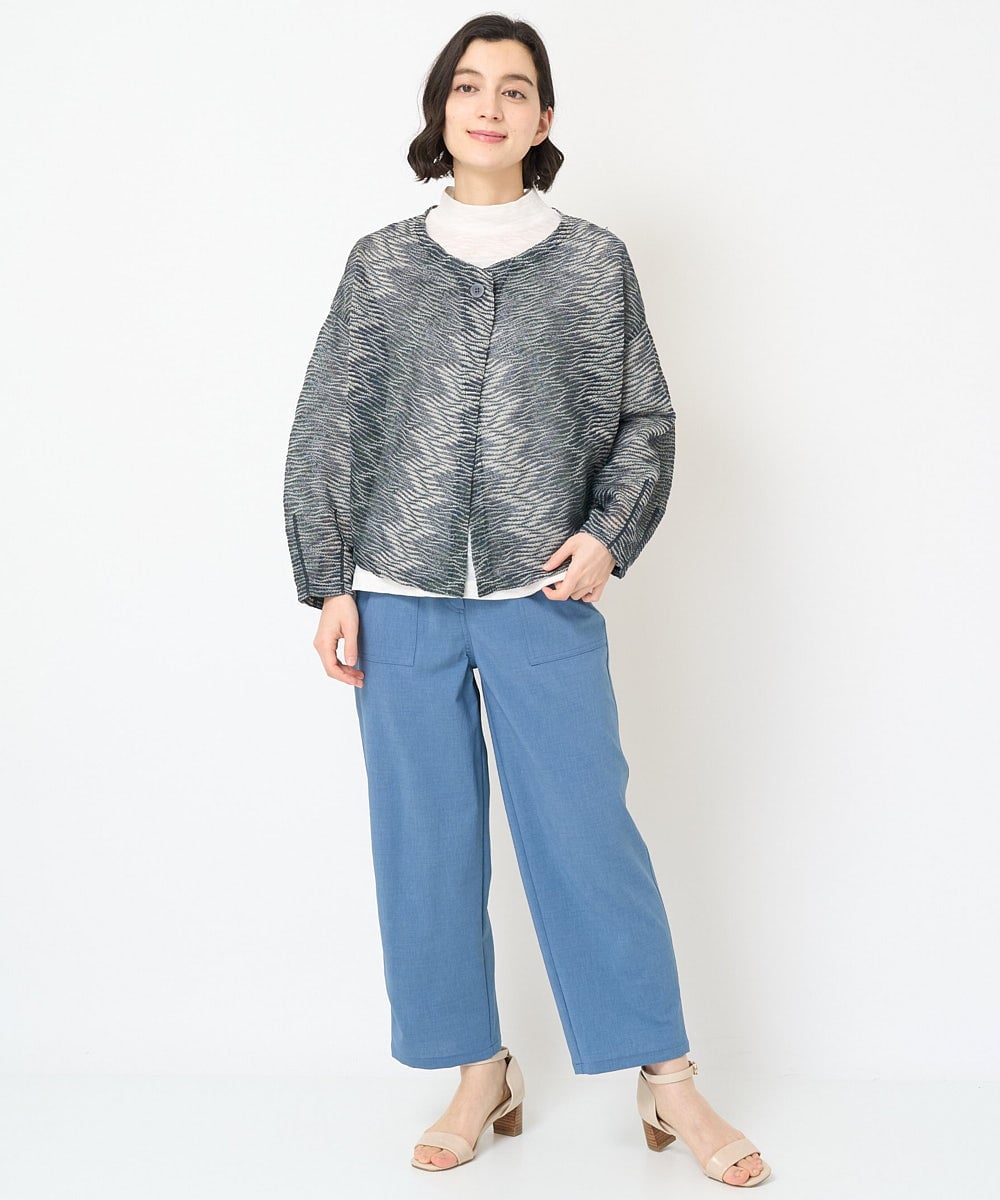 NHSGX45330 GIANNI LO GIUDICE(小さいサイズ)(メゾン ドゥ サンク) [日本製]リネンニットカーディガン ネイビー系