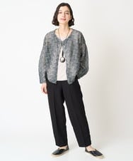 NHSGX45330 GIANNI LO GIUDICE(小さいサイズ)(メゾン ドゥ サンク) [日本製]リネンニットカーディガン ネイビー系