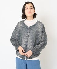 NHSGX45330 GIANNI LO GIUDICE(小さいサイズ)(メゾン ドゥ サンク) [日本製]リネンニットカーディガン ネイビー系