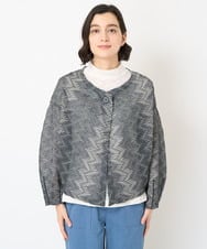 NHSGX45330 GIANNI LO GIUDICE(小さいサイズ)(メゾン ドゥ サンク) [日本製]リネンニットカーディガン ネイビー系