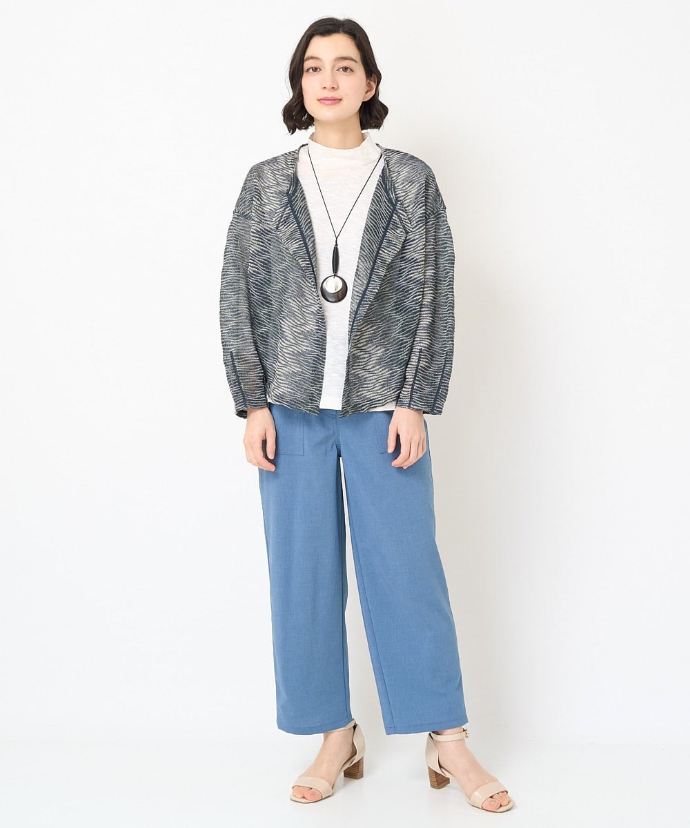 NHSGX45330 GIANNI LO GIUDICE(小さいサイズ)(メゾン ドゥ サンク) [日本製]リネンニットカーディガン ネイビー系