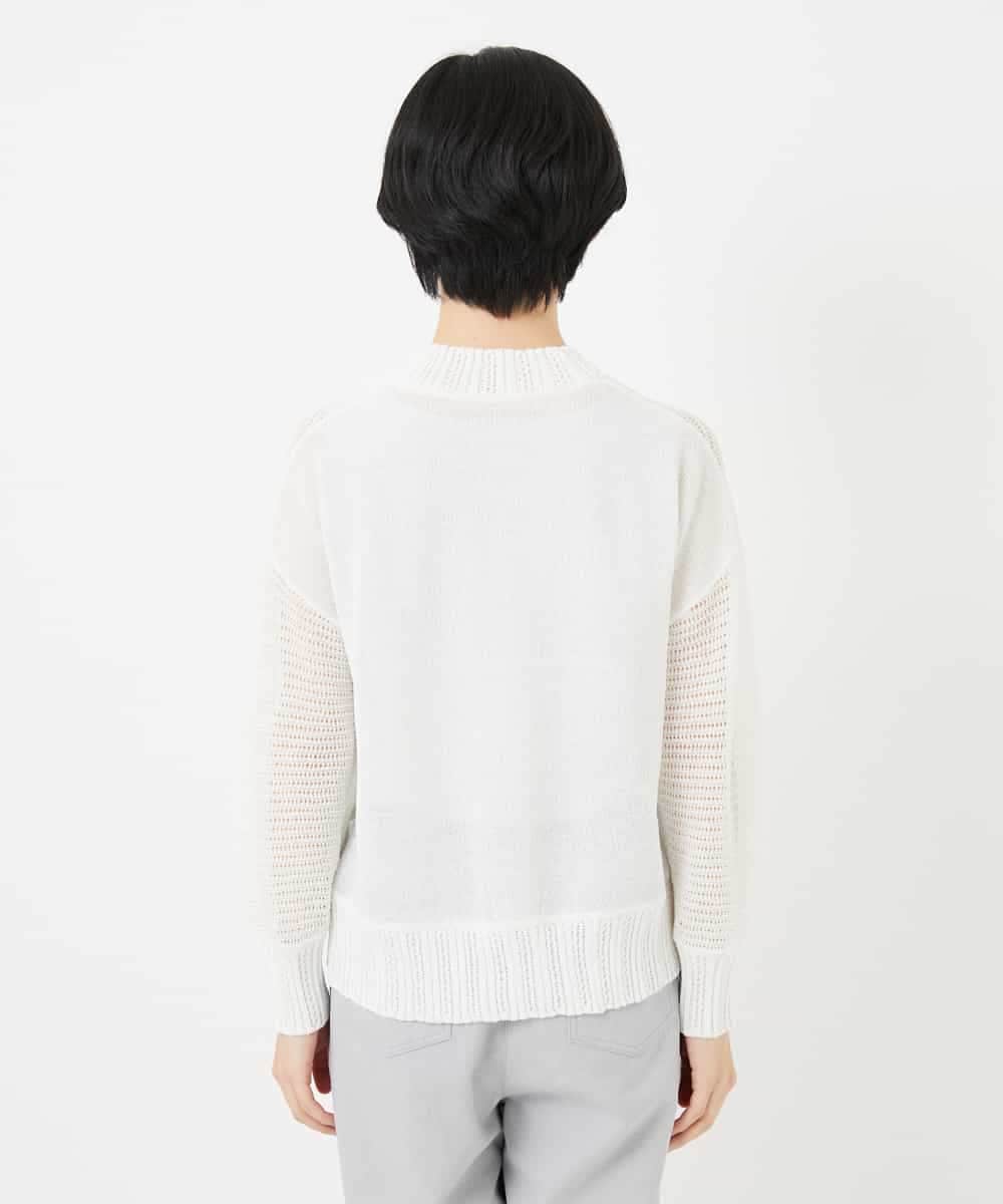 NHSHA10240 GIANNI LO GIUDICE(小さいサイズ)(メゾン ドゥ サンク) 透かし編みニットカーディガン ホワイト