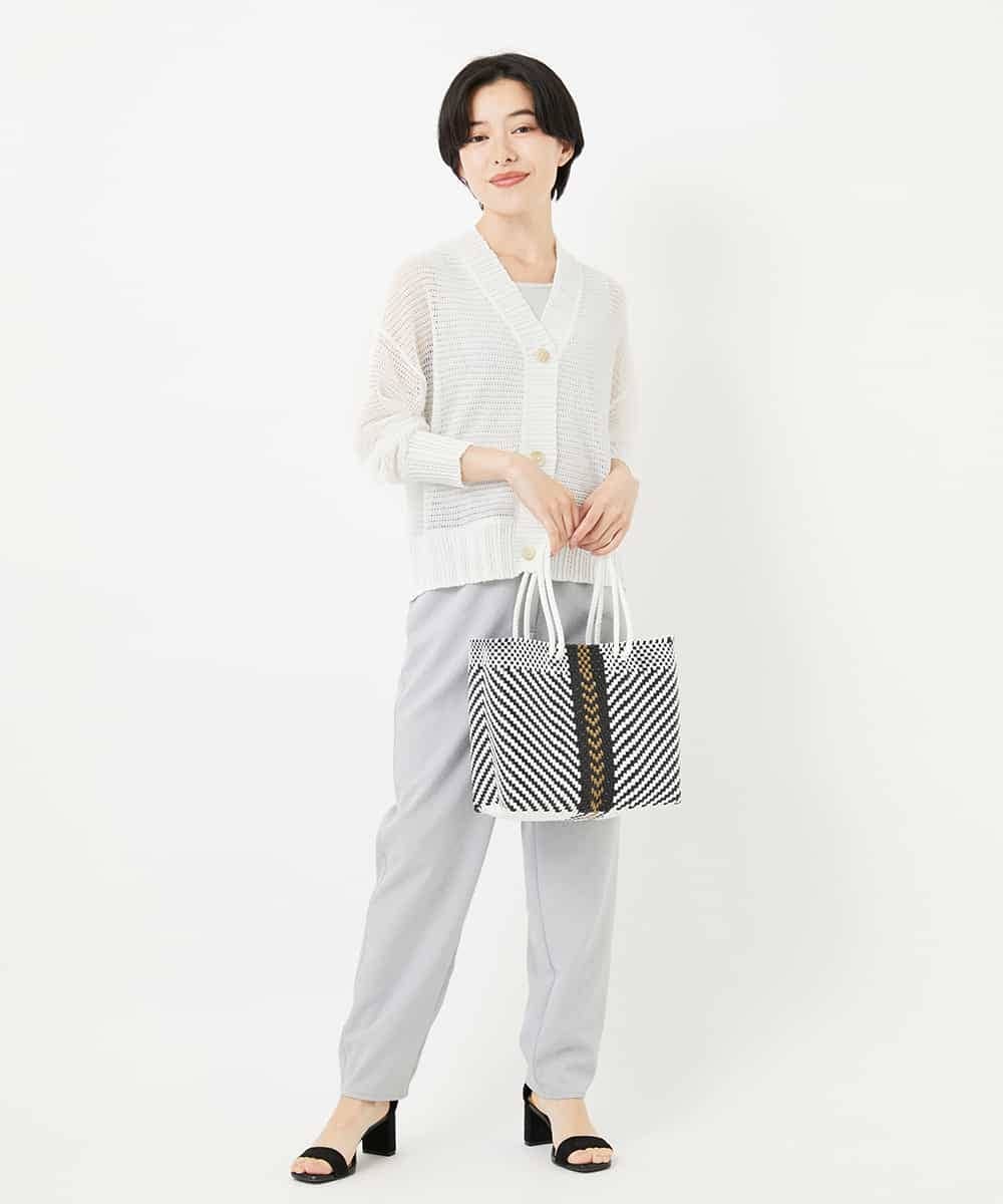 NHSHA10240 GIANNI LO GIUDICE(小さいサイズ)(メゾン ドゥ サンク) 透かし編みニットカーディガン ホワイト