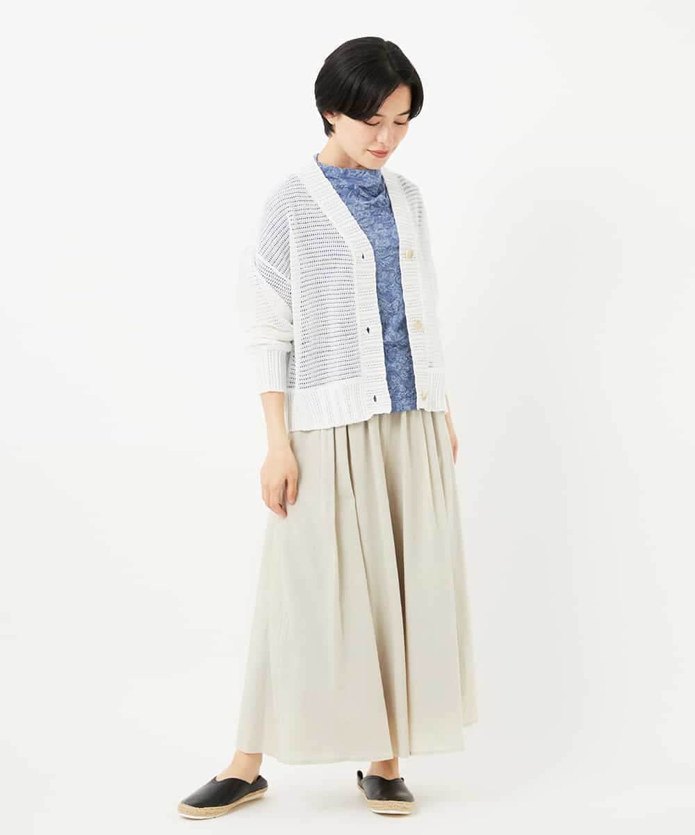 NHSHA10240 GIANNI LO GIUDICE(小さいサイズ)(メゾン ドゥ サンク) 透かし編みニットカーディガン ホワイト