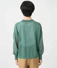 NHSHB30230 GIANNI LO GIUDICE(小さいサイズ)(メゾン ドゥ サンク) ペーパーヤーンニットカーディガン グリーン