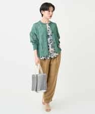 NHSHB30230 GIANNI LO GIUDICE(小さいサイズ)(メゾン ドゥ サンク) ペーパーヤーンニットカーディガン グリーン