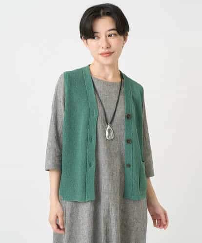 NHSHB31210 GIANNI LO GIUDICE(小さいサイズ) ペーパーヤーンニットジレ