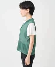 NHSHB31210 GIANNI LO GIUDICE(小さいサイズ)(メゾン ドゥ サンク) ペーパーヤーンニットジレ グリーン