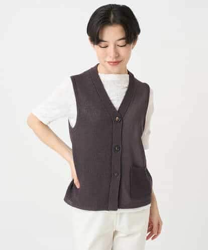 NHSHB31210 GIANNI LO GIUDICE(小さいサイズ) ペーパーヤーンニットジレ